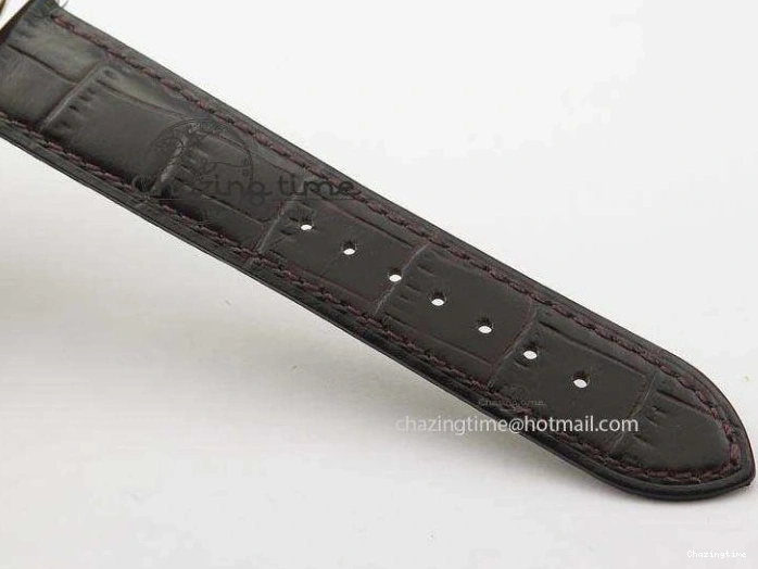 0422 TimelessDesign De Ville MK 1:1 Best Edition RG Black Dial On Black Leather Asian Seagull T1701 (Sec@6) 8236